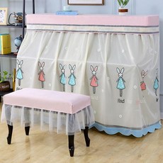 피아노 커버 패브릭 국내제작 키보드 의자 업라이트 방수, 148-153cm 벤치 커버 2인용, 1개, 작은 토끼 핑크