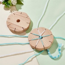 쿠미히모 디스크 8슬롯 diy 원목 팔찌 직조보드, 2개