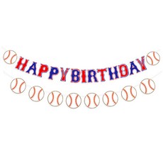 이벤트홀릭 축구 야구 농구 생일 해피버스데이 가랜드 스포츠, 1개, 2.야구 생일 가랜드
