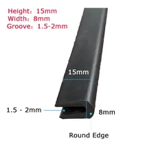 1/2/3/5m U 자형 고무 스트립 가드 플레이트 기계식 실란트 유리 금속 목재 패널 용 가장자리 씰링, 02 1 meter, 10 19
