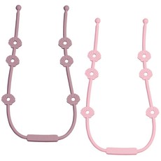 아이벨류 공갈젖꼭지 실리콘 스트랩 홀더, 1개, 더스키라일락&베이비핑크