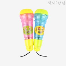 아이돌 LED 에코 마이크 1p 랜덤 완구 유아 장난감 음악놀이 어린이 노래방완구 선물, 1개