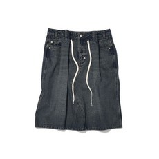 매장정품 파르티멘토 PARTIMENTO WOMEN 드로스트링 데님 미디 스커트_다크 블루 PW-2624KB 688327