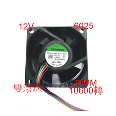 光華CUMA散熱精品 SUNON PF60251BX-Q101-S99 6025 雙滾珠 PWM溫控散熱風扇 10600轉 高轉速靜音風扇, 1個