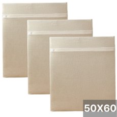 셀프웰 순면 세탁망 50x60 사각 무형광, 3개, 베이지
