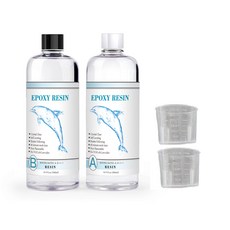 리리아트 고투명 크리스탈 레진 2액형 에폭시 1kg + 계량컵, 1개