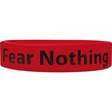 Fear Nothing 동기 부여 손목 밴드 - 프로 운동 선수가 착용 - 실리콘 고무 영감을 주는 팔찌 - 체육관 스포츠 동기 부여 - We Keep You Motivate, 31 Fear Nothing (Red), Standard, 1개
