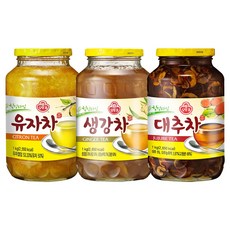 오뚜기 액상차 1kg 3종세트(유자차+생강차+대추차), 3개, 1개입