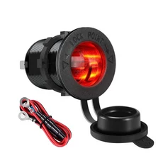 자동차 시가 라이터 소켓 12V-24V 방수 플러그 전원 콘센트 어댑터 해양 보트 오토바이 트럭 RV ATV 와이어 D5, 03 Red with wire