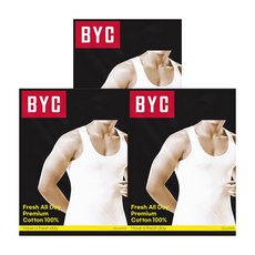 BYC 남자 베이직 순면 런닝 3매입 메리야스 난닝구