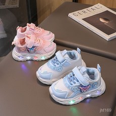 2025新亮燈兒童運動鞋 女孩公主鞋 寶寶學步鞋 休閒百搭舒適 嬰幼兒園