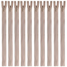 25cm 콘솔지퍼 10인치 콘실지퍼 숨은지퍼, 10개, 베이지(573)