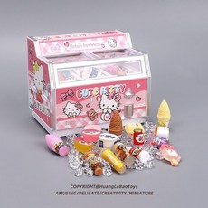 711兒童過家家仿真玩具, 1個, 磁吸燈光766冰箱+34個隨機食玩+冰塊