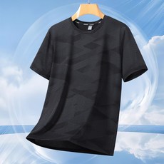 新款夏季男裝圓領冰絲T恤 情侶運動休閒上衣 男士輕薄透氣健身大碼短袖戶外速乾衣