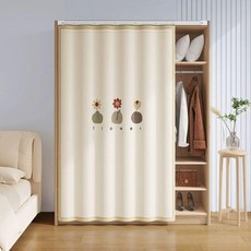 옷장 커튼 가리개 장롱 책장 가림막 주방 무타공 1. 세 가지 꽃 폭 120 높이 160cm