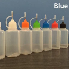 Chzimade 5Pcs 30ml 리필 가능 플라스틱 세라믹 도자기 도구 짜기 바늘 병 포인트 라인 DIY 폴리머 클레이, 02 2003822-BLUE