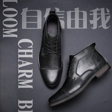JS-18912 英倫休閒高幫馬丁靴 頭層牛皮耐磨個性男鞋