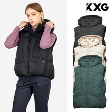 [사은품증정] KXG 여성 파크골프 오버핏 패딩 베스트 조끼 533005
