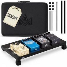 [미국수입정품] MA GLOBAL GOODS 기타 페달보드 – 알루미늄 합금 소재 벨크로 부착 컴팩트하고 가벼운 프레임 폼 패딩 처리된 휴대용 가방 포함 최대 8개 페달, Small 15in x 8.6in