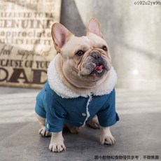 小法鬥羊羔絨加厚保暖棉衣狗狗衣服秋冬裝鬥牛犬寵物巴哥幼犬冬季寵物衣服, 紅色眼鏡, 1個