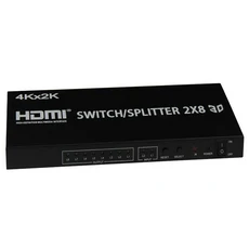 4K 3D 2x8 HDMI 스위치 분배기 60Hz 2입력 8출력 비디오 컨버터 8채널 TV 모니터 프로젝터 디스플레이 어댑, 02 4K 30Hz