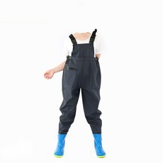 Dim Moll防水靴半身工作釣魚全身釣魚裝備潮灘體驗套組套組, 小號防水半身套裝（海軍藍）, 小大）