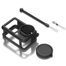 오즈모 액션 5 케이스 실리콘 프레임 커버 핸드스트랩 렌즈캡 DJI, 1개, 단품