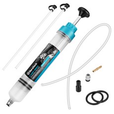 DuraTech 500CC 오일 흡입기 자동차 용품 수리공구 수동 오일흡입기 자동차 엔진오일 추출기 산업용 공업용 주입기 주사기, 1세트, 블루