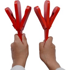 2개의 전문 캐스터네츠 핸들 우드 클래퍼 교육용 뮤지컬 퍼커션이 포함된 싱글 세트빨간색, Red