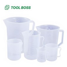 [ 100ml ~ 5000ml ] 툴보스 플라스틱 눈금 비커 계량컵, 투명, 1개, 5L