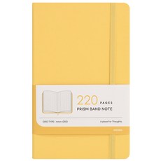 인디고 프리즘 모눈 노트 220 A5 밴드 양장 노트, 1개, 버터옐로우