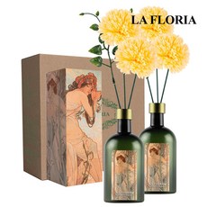 라플로리아 꽃 디퓨저, 2개, 500ml, S1.블랙체리 향/B2. 국화 (중)L12/옐로우