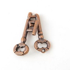 지혜의고리 감옥 퍼즐 고리 도금 게임 브레인 골든 자물쇠 퀘스트 두뇌, 1개, 화이트 열쇠고리 저난이도, 1피스