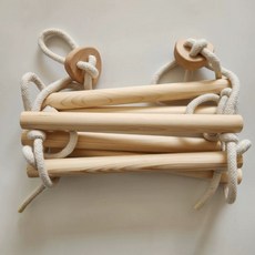 줄사다리 원목 실내 방문 문틀밧줄 매달리기 그네 교구 어린이집 로프 가정용 문틀 놀이기구, 1개, 삼각 12단