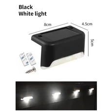 태양 전원 LED 데크 조명 야외 뒷마당 파티오 계단 벽 울타리에 대 한 스테인레스 스틸 램프, 04 White Light-White_01 1Pcs