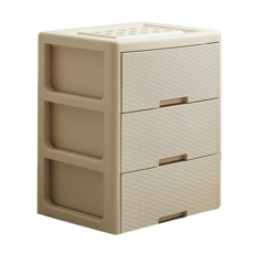 할메이드 라탄 플라스틱 서랍장 3단 4단 5단 대형 수납정리함, 3단 아이보리