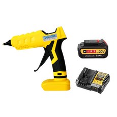 툴존 무선 충전 글루건 HG-100 핫멜트 디월트 마끼다 보쉬 밀워키 호환, 툴존 HG-100DE 디월트 호환 배터리충전기세트, 1개
