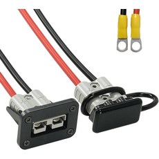 윈치 트레일러 견인 시스템 그레이용 50A 배터리 퀵 커넥트디커넥트 플러그 10 게이지 1.3FT 케이블 O링 12V 와이어 하네스 커넥터 키트 1쌍