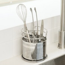 에이치제이 스텐 타공 원형 수저통(대), 단품, 1개