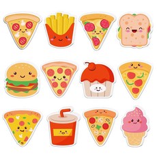 피자 스티커 메모 240페이지 귀여운 피자 셀프 접착 메모 패드 피자 스티커 메모 패드 가정 학교 사무실 - 12가지 디자인