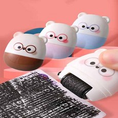 미즈코스 아기곰 개인정보 보호 유출 방지 스탬프 택배 송장 지우개, 1개, 블루