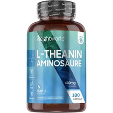 WeightWorld L-테아닌 아미노산 6개월분 180캡슐 400mg (GMO 및 마그네슘 스테아레이트 무첨가 글루텐 프리 천연 성분), 180정, 1개