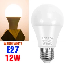 20W LED 전구 E27/E26 천장등 E14 샹들리에 AC220V 가정용 침실 에너지 절약 부드러운 조명 차가운/따뜻한, 08 E27 Warm White 12W