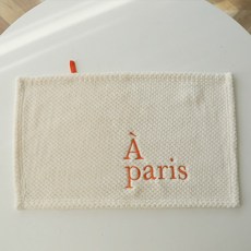 이소품 레터링 자수 핸드타올 주방고리수건 주방타올, 1개, A paris_화이트(06553C)