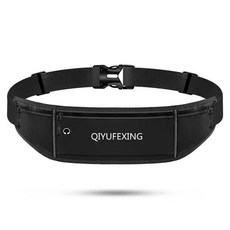 新款運動腰包多功能男女戶外跑步手機腰帶輕薄防水透氣隱形小腰包, 黑色【高彈力腰帶】精緻版, 1個