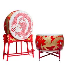 낙원굿즈 난타북 전통 연습용 초보자용 국악기 대북, 16인치 빨간 북+스탠드+스카프