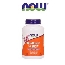 NOW Foods Sunflower Lecithin 나우푸드 선플라워 레시틴 1200mg 100소프트젤, 100정, 1개