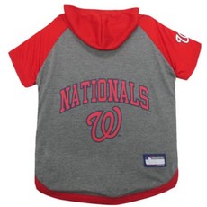 (100% 미국 정품 수입) MLB 강아지 및 고양이를 위한 후드 셔츠 - 캔자스 시티 로열스 티셔츠 X-스몰. 야구 팬을 팀 컬러 후디 조끼 (유튜브 추천), Washington Nationals