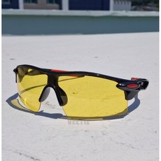 VEETIZ 스포츠 선글라스 고글 남성 여성 자전거 등산 라이딩 골프 UV400 + 파우치, 옐로우투명(케이스포함), 1개