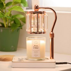 캔들백화점 엘사 로즈골드 캔들워머+소이캔들 세트, 엘사 로즈골드 화이트(워머), 라벤더, 280g